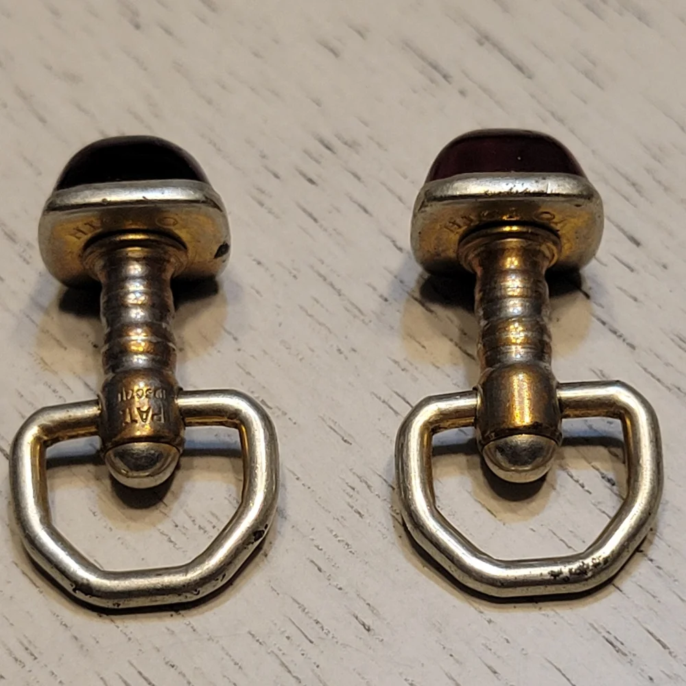 Vintage Hickok Red Glass Cufflinks Men's Accessories Gifts  For‎ Him Pastor Gift